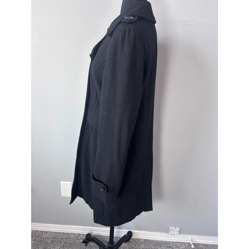 Giacca Gallery Company Black Double Breasted Wool Blend Coat Women's Size Medium